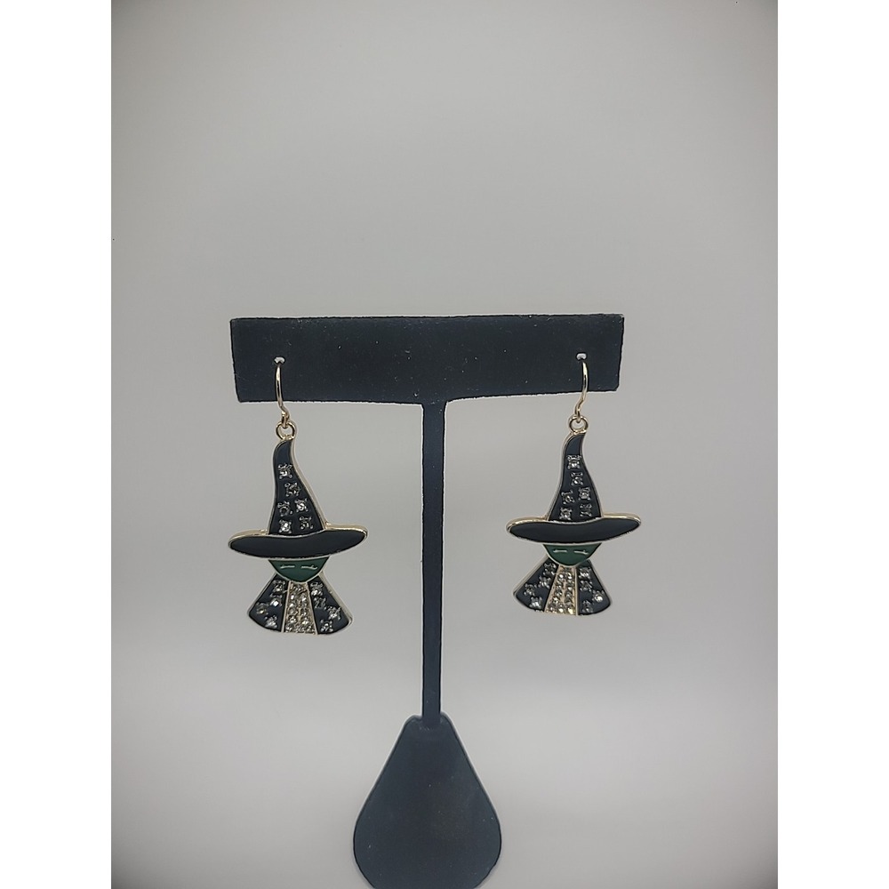 New Bijoux Bar Earrings Pieced Hook Drop Dangle Witch Hat  Jewelry Costume